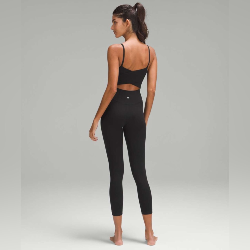 NWT! Lululemon Cross Back Nulu Yoga Bodysuit 25” Black Size 8